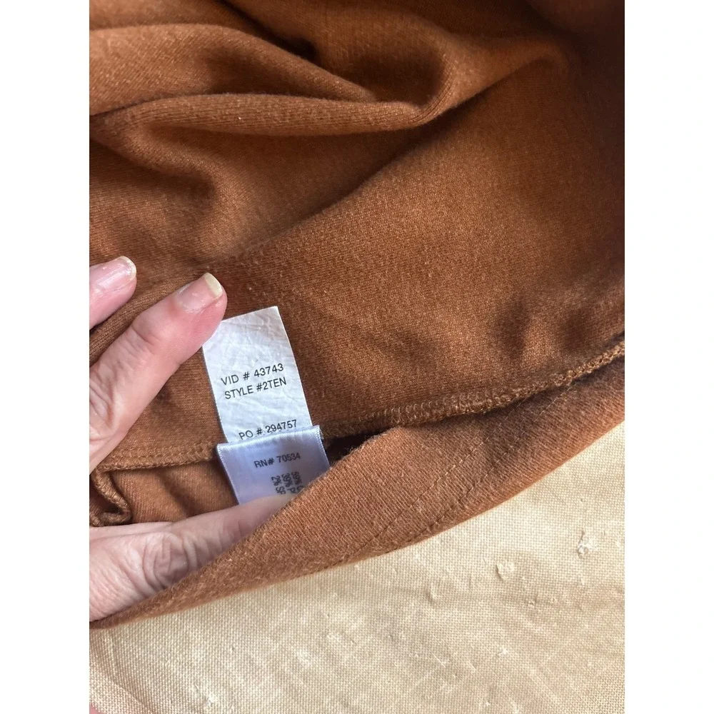 Orvis Mock Neck Shirt Mens XXL Brown Excellent Heathered Cotton Blend LS